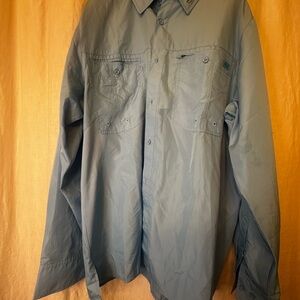 Men's Baby Blue Button-Up Golf Shirt